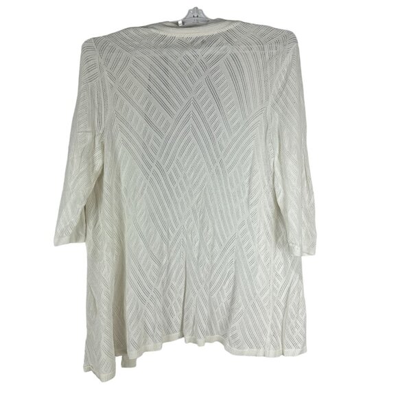 Croft and Barrow Womens Open Front Cardigan 1X White Textured Knit - Picture 3 of 6